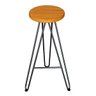 Banqueta Alta Bar Cozinha Industrial Retro Prata 76 cm Assento Claro - 2