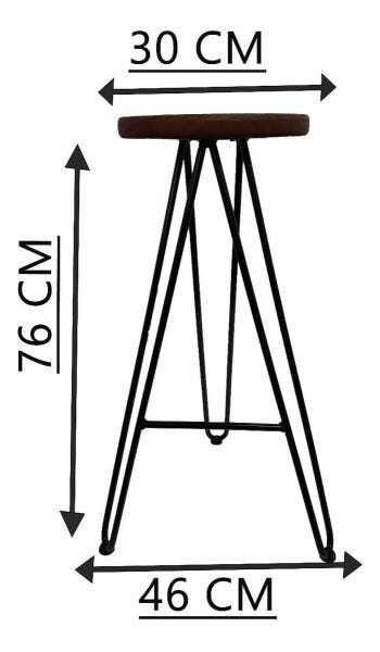 Banqueta Alta Bar Cozinha Industrial Retro Prata 76 cm Assento Claro - 3