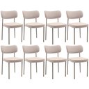 Ver imagem 1 de Kit 08 Cadeiras Estofadas para Sala de Jantar Melina Base Arena L02 Suede Bege - Lyam Decor