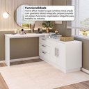Ver imagem 4 de Penteadeira com Cômoda Rocher 2 Portas 3 Gavetas Branco - Pnr Móveis