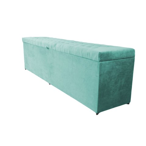 Recamier Puff Baú Beira de Cama - 140cm - Azul Tiffany