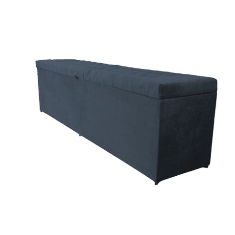 Recamier Puff Baú Beira de Cama - 1,40cm - Cinza Escuro