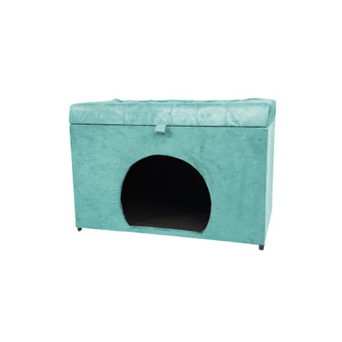 Puff Pet Casa de Cachorro e Gato 68cm - Azul Tiffany