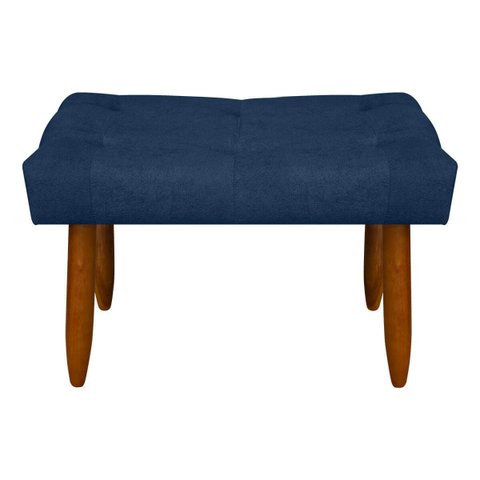 Banqueta Puff Retangular Requinte para Sala Quarto Bouclê:bouclê Azul Marinho