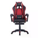 Ver imagem 7 de Cadeira Gamer Reclinável Vermelha e Preta Ergonômica Pc com Apoio para Pés e Braços Couro Sinté