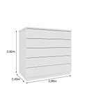 Ver imagem 4 de Cômoda 5 Gavetas 86cm Premium Branco