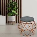 Ver imagem 2 de Kit 3 Puffs Decorativo Aramado Bronze Six Linho Chumbo