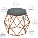 Ver imagem 3 de Kit 2 Puffs Decorativo Aramado Bronze Six Linho Chumbo