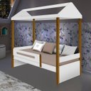 Ver imagem 2 de Cama montessoriana com casinha Sara Branco e Mel Solteiro