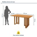 Ver imagem 3 de Mesa de Jantar 6 Lugares Tampo MDF Tessera Marrom Amêndoa Clean