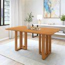 Ver imagem 1 de Mesa de Jantar 6 Lugares Tampo MDF Tessera Marrom Amêndoa Clean