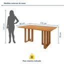 Ver imagem 3 de Mesa de Jantar 6 Lugares Retangular Tampo MDF Bold