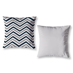 Capas de Almofadas Kit 2 Peças Estampadas Decorativas 40cmx40cm Sofá Sala Cama Poltrona Chevron Azul - 1