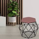 Ver imagem 2 de Puff Decorativo Aramado Preto Six Suede Rosê