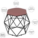 Ver imagem 3 de Puff Decorativo Aramado Preto Six Suede Rosê