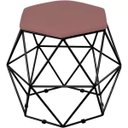 Ver imagem 1 de Puff Decorativo Aramado Preto Six Suede Rosê