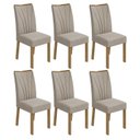 Ver imagem 1 de Conjunto 6 cadeiras Apogeu Amêndoa/veludo Creme - Móveis Lopas