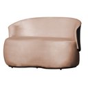 Ver imagem 2 de Kit Poltrona e 1 Namoradeira Orgânica Decorativa Beatriz Veludo Rosa/pu Marrom - Montanaris Decor
