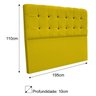Cabeceira Estofada Mel Com Botão Preto 195 cm para Cama Box King Suede Amarelo Quarto - DS Decor - 3