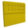Cabeceira Estofada Mel Com Botão Preto 195 cm para Cama Box King Suede Amarelo Quarto - DS Decor - 2