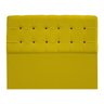 Cabeceira Estofada Mel Com Botão Preto 195 cm para Cama Box King Suede Amarelo Quarto - DS Decor - 1