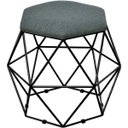 Ver imagem 4 de Kit 2 Puffs Decorativo Aramado Preto Six Linho Chumbo
