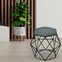 Ver imagem 2 de Kit 2 Puffs Decorativo Aramado Preto Six Linho Chumbo
