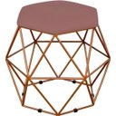 Ver imagem 4 de Kit 3 Puffs Decorativo Aramado Bronze Six Suede Rosê