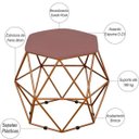 Ver imagem 3 de Kit 3 Puffs Decorativo Aramado Bronze Six Suede Rosê