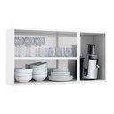 Ver imagem 5 de Armário Aéreo p/ Cozinha Star New c/ 3 Portas c/Vidro 120cm Branco - Telasul