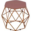 Ver imagem 4 de Kit 2 Puffs Decorativo Aramado Bronze Six Suede Rosê