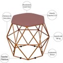Ver imagem 3 de Kit 2 Puffs Decorativo Aramado Bronze Six Suede Rosê