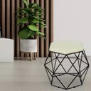 Ver imagem 2 de Kit 2 Puffs Decorativo Aramado Preto Six Suede Bege