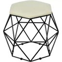 Ver imagem 4 de Kit 2 Puffs Decorativo Aramado Preto Six Suede Bege