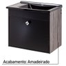 Kit Gabinete com Espelho São Paulo Castanho/ Preto Fosco Corso 50,5x41x44 - 5