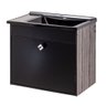 Kit Gabinete com Espelho São Paulo Castanho/ Preto Fosco Corso 50,5x41x44 - 4