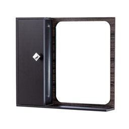 Kit Gabinete com Espelho São Paulo Castanho/ Preto Fosco Corso 50,5x41x44 - 3