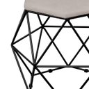 Ver imagem 3 de Puff Decorativo Aramado Preto Six Linho Bege