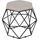 Ver imagem 1 de Puff Decorativo Aramado Preto Six Linho Bege
