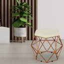 Ver imagem 2 de Kit 2 Puffs Decorativo Aramado Bronze Six Suede Bege