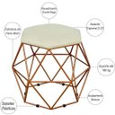 Ver imagem 3 de Kit 2 Puffs Decorativo Aramado Bronze Six Suede Bege