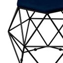 Ver imagem 5 de Kit 3 Puffs Decorativo Aramado Preto Six Suede Azul Marinho