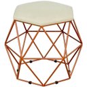 Ver imagem 1 de Puff Decorativo Aramado Bronze Six Suede Bege
