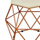Ver imagem 3 de Puff Decorativo Aramado Bronze Six Suede Bege