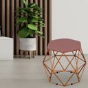Ver imagem 2 de Puff Decorativo Aramado Bronze Six Suede Rosê