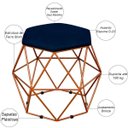 Ver imagem 3 de Kit 2 Puffs Decorativo Aramado Bronze Six Suede Azul Marinho