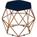 Ver imagem 4 de Kit 2 Puffs Decorativo Aramado Bronze Six Suede Azul Marinho