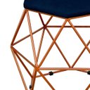 Ver imagem 5 de Kit 2 Puffs Decorativo Aramado Bronze Six Suede Azul Marinho