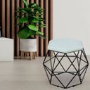 Ver imagem 2 de Puff Decorativo Aramado Preto Six Linho Cinza