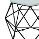 Ver imagem 3 de Puff Decorativo Aramado Preto Six Linho Cinza